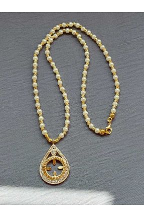گردنبند مروارید طلائی مروارید آب شیرین GEZERGOLD TAKI - کد 768539255