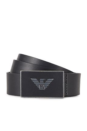 کمربند مشکی مردانه چرم خالص Emporio Armani - کد 3467729