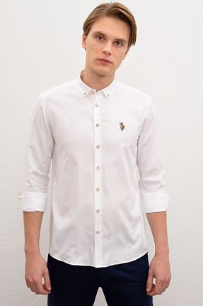 پیراهن سفید مردانه اسلیم U.S. Polo Assn. - کد 35650881