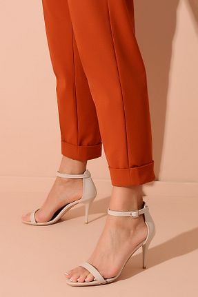 کفش پاشنه بلند کلاسیک بژ زنانه چرم Shoes Time - کد 36902976
