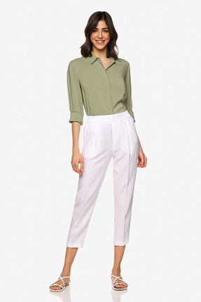 شلوار سفید زنانه کتان United Colors of Benetton - کد 37427327