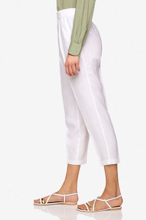 شلوار سفید زنانه کتان United Colors of Benetton - کد 37427327