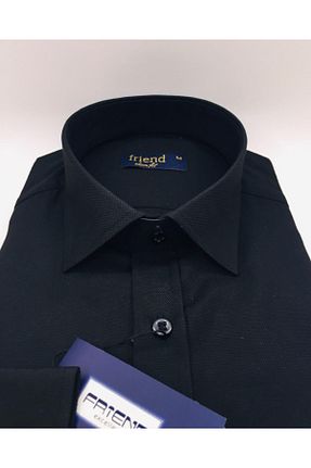 پیراهن مشکی مردانه اسلیم فیت friend shirt - کد 97067282