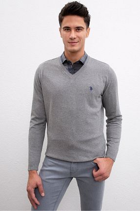 پلیور طوسی مردانه ساده U.S. Polo Assn. - کد 31541447