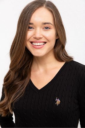 پلیور مشکی زنانه ساده U.S. Polo Assn. - کد 55294243