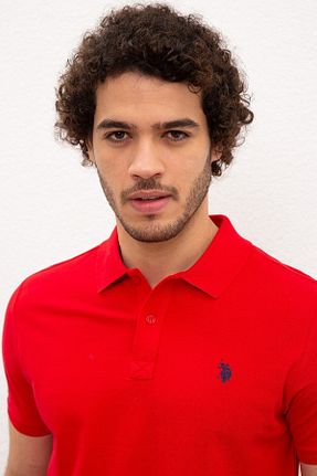 پولوشرت قرمز مردانه پنبه ای U.S. Polo Assn. - کد 35474444