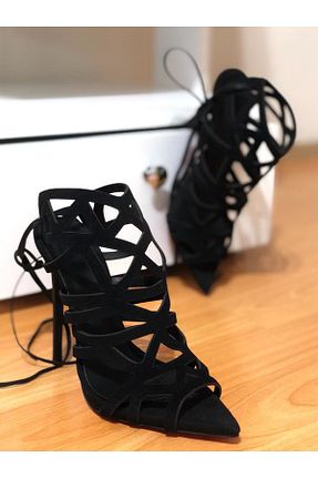 صندل مشکی زنانه پاشنه تخت HAYYSHOES - کد 97170636