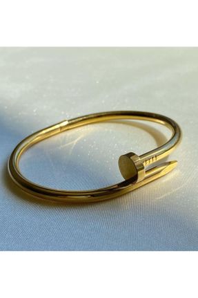 دستبند استیل طلائی زنانه فولاد ( استیل ) کد 765757992