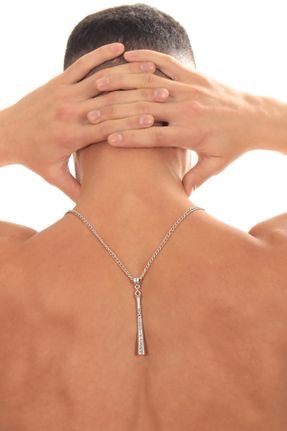 گردنبند جواهر مردانه روکش نقره کد 32513281