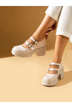 کفش لوفر بژ زنانه چرم لاکی Alemdar Shoes - کد 767070410