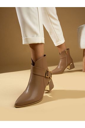 بوت / نیم بوت قهوه ای زنانه چرم مصنوعی Alemdar Shoes - کد 767069254