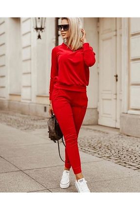 ست بالاتنه و پائین تنه قرمز زنانه بافتنی Butik - کد 767089685