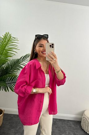 پیراهن صورتی زنانه اورسایز Maxi İdol - کد 687052872