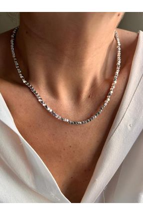 گردنبند جواهر زنانه روکش نقره کد 767618113