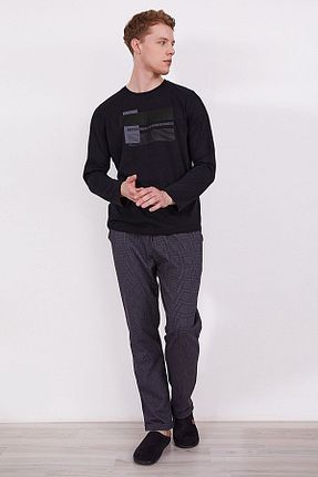 ست لباس راحتی طوسی مردانه پنبه ای Arnetta - کد 350800836