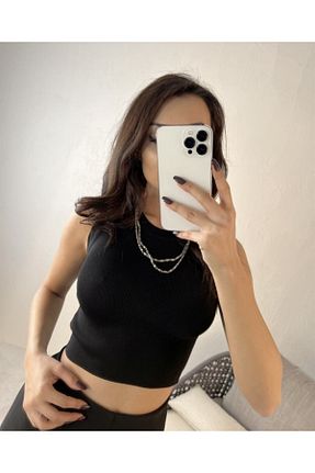 تیشرت مشکی زنانه اسلیم فیت EDZ - کد 629948625