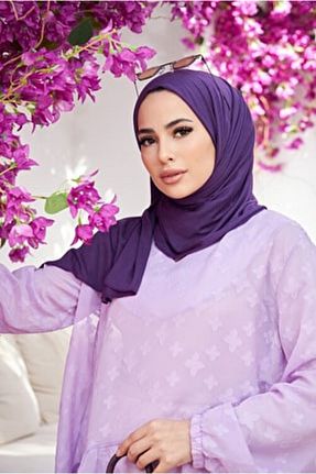 شال بنفش زنانه پنبه ای feronis - کد 767838046