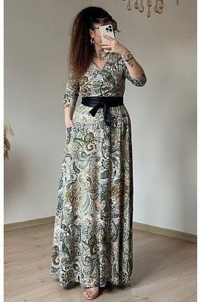 لباس سایز بزرگ آبی زنانه بافتنی PARİS - کد 767907678