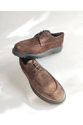 کفش کژوال قهوه ای مردانه چرم طبیعی پاشنه متوسط ( 5 - 9 cm ) پاشنه ساده کد 767959806