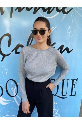 پلیور طوسی زنانه ساده HANDE ÇOLPAN - کد 768178796