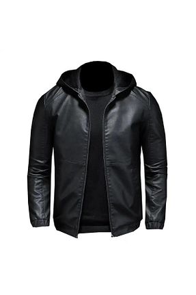 کاپشن مشکی مردانه رگولار DESAR pelle - کد 768432366
