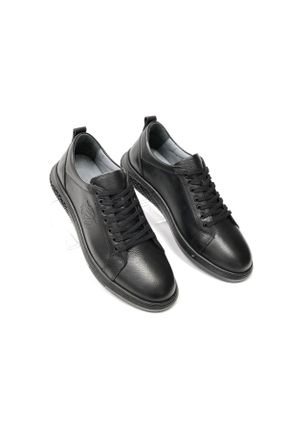 کفش کژوال مشکی مردانه چرم طبیعی پاشنه کوتاه ( 4 - 1 cm ) پاشنه ساده کد 768412750