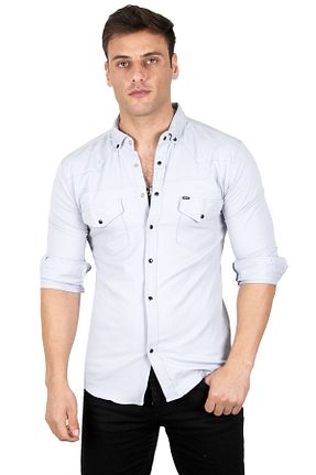 پیراهن طوسی مردانه اسلیم فیت DeepSea - کد 768456030