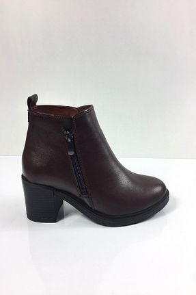 بوت / نیم بوت قهوه ای زنانه چرم خالص Tabak Deri - کد 769598376
