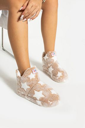 پاندوف بژ زنانه مخملی star shoes - کد 761173602