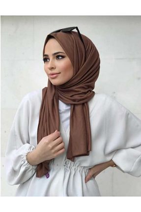 شال قهوه ای زنانه پنبه ای feronis - کد 769314598