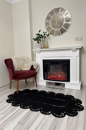 فرش مشکی Jüt Türkmen Ev Tekstil - کد 769394989
