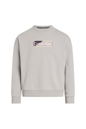 سوئیشرت طوسی مردانه ساده Calvin Klein - کد 770075380