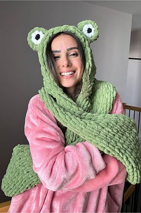 ست شال گردن و کلاه پشمی سبز زنانه پشمی BUBOI KNIT - کد 769933866