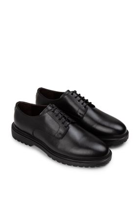 کفش کژوال مشکی مردانه چرم طبیعی پاشنه کوتاه ( 4 - 1 cm ) پاشنه ضخیم کد 770006431