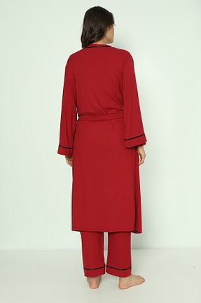 ست لباس راحتی بارداری زرشکی زنانه مخلوط ویسکون Miss Dünya Lissa - کد 769094223