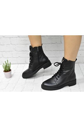 بوت / نیم بوت مشکی زنانه چرم خالص Kesim Shoes - کد 768914345