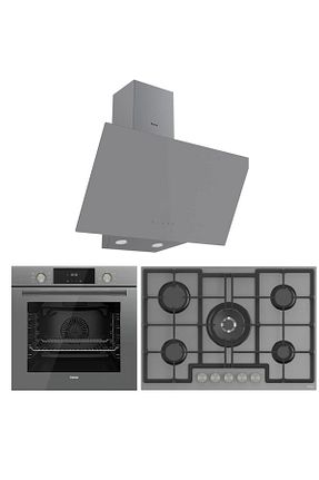 ست هود و اجاق گاز طوسی گارانتی نمایندگی رسمی Ferre - کد 769546607