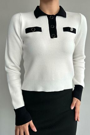 پلیور سفید زنانه ساده Lupies - کد 769927877