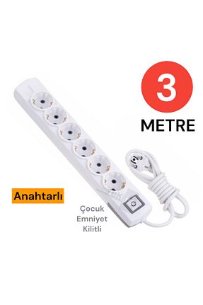 کابل افزودنی پریز گروهی سفید 6 Tek-İş - کد 303493334