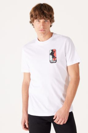 تی شرت سفید مردانه یقه گرد پنبه (نخی) رگولار کد 769594936