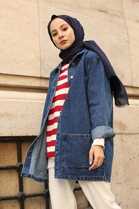 کت حجاب آبی زنانه رگولار lamelif - کد 746372861