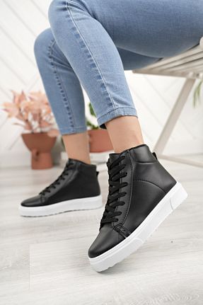 بوت مشکی زنانه پاشنه ساده پاشنه کوتاه ( 4 - 1 cm ) چرم مصنوعی Gore-Tex کد 770080994