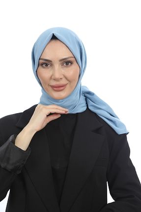 شال آبی زنانه پنبه (نخی) کد 770134694