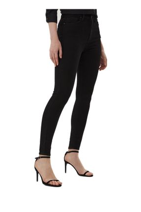 شلوار جین مشکی زنانه پاچه تنگ فاق بلند بلند کد 770026753