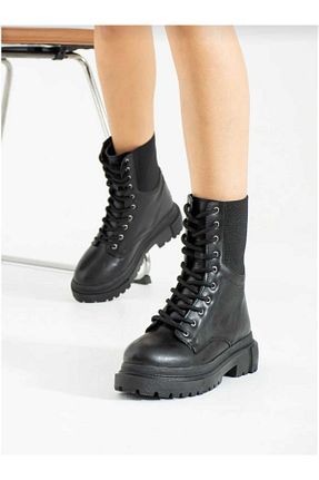 بوت / نیم بوت مشکی زنانه چرم مصنوعی HAUKS SHOES - کد 769959391