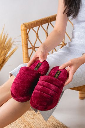 دمپائی خانگی زرشکی زنانه پارچه ای Slipcat - کد 761836935