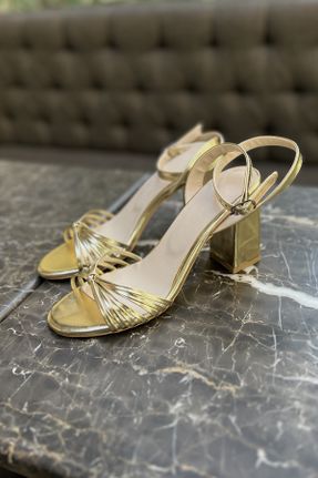 کفش پاشنه بلند کلاسیک طلائی زنانه پاشنه نازک پاشنه متوسط ( 5 - 9 cm ) کد 770094593