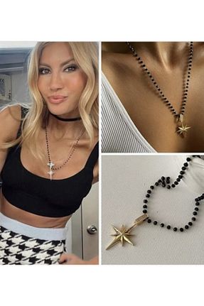 گردنبند استیل ( فولاد ) طلائی زنانه استیل ضد زنگ AyzAccessory - کد 769837471