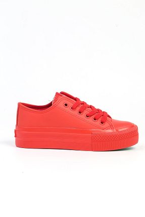 کفش اسنیکر قرمز زنانه بند دار Benetton - کد 769909485