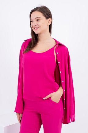 ست بالاتنه و پائین تنه صورتی زنانه بافتنی Cliche - کد 769947022